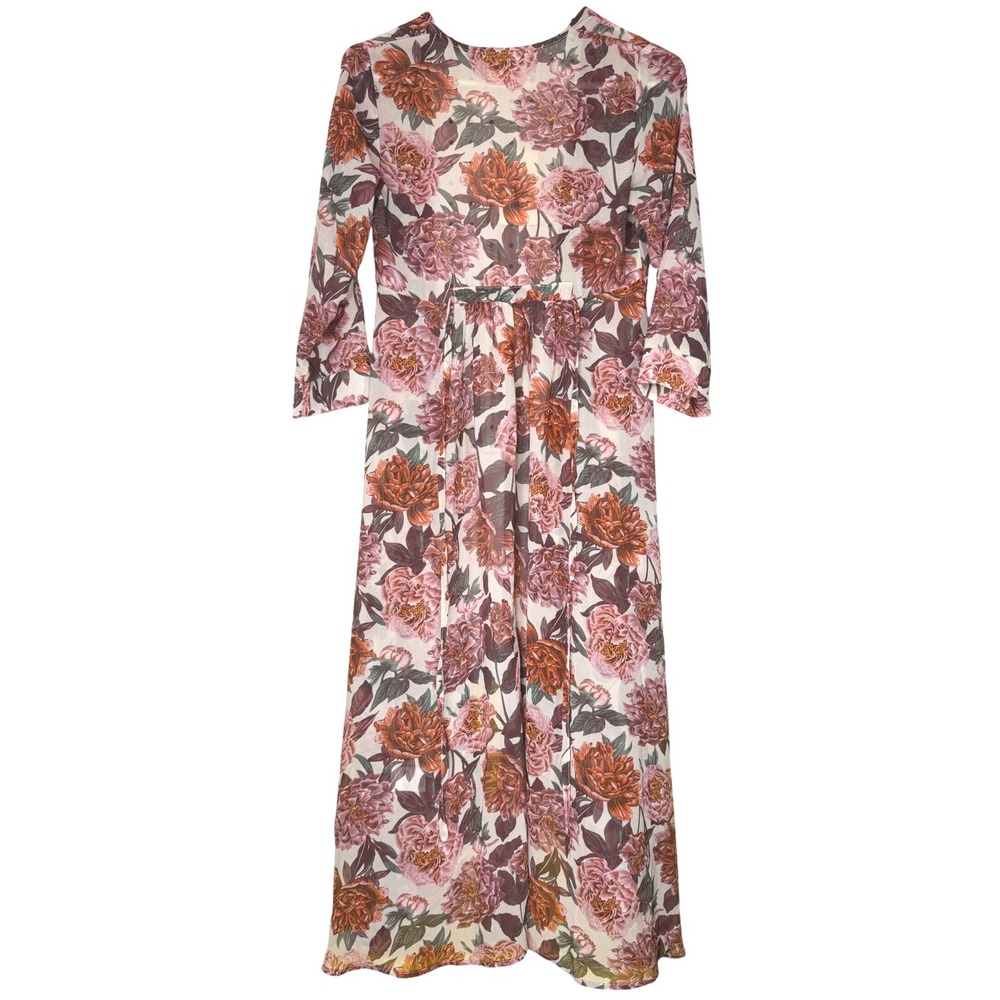 Joyfolie Floral Kimono Duster NEW Girls 12 Pink Katherine Sheer Boho Cottage - Picture 4 of 9